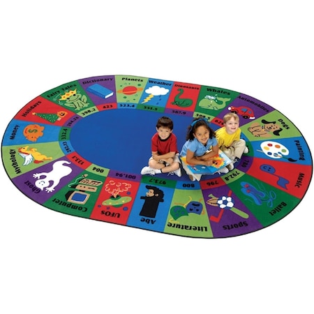 Carpets For Kids Dewey Decimal Fun 6.75 ft. x 9.42 ft. Oval Rug CA61916